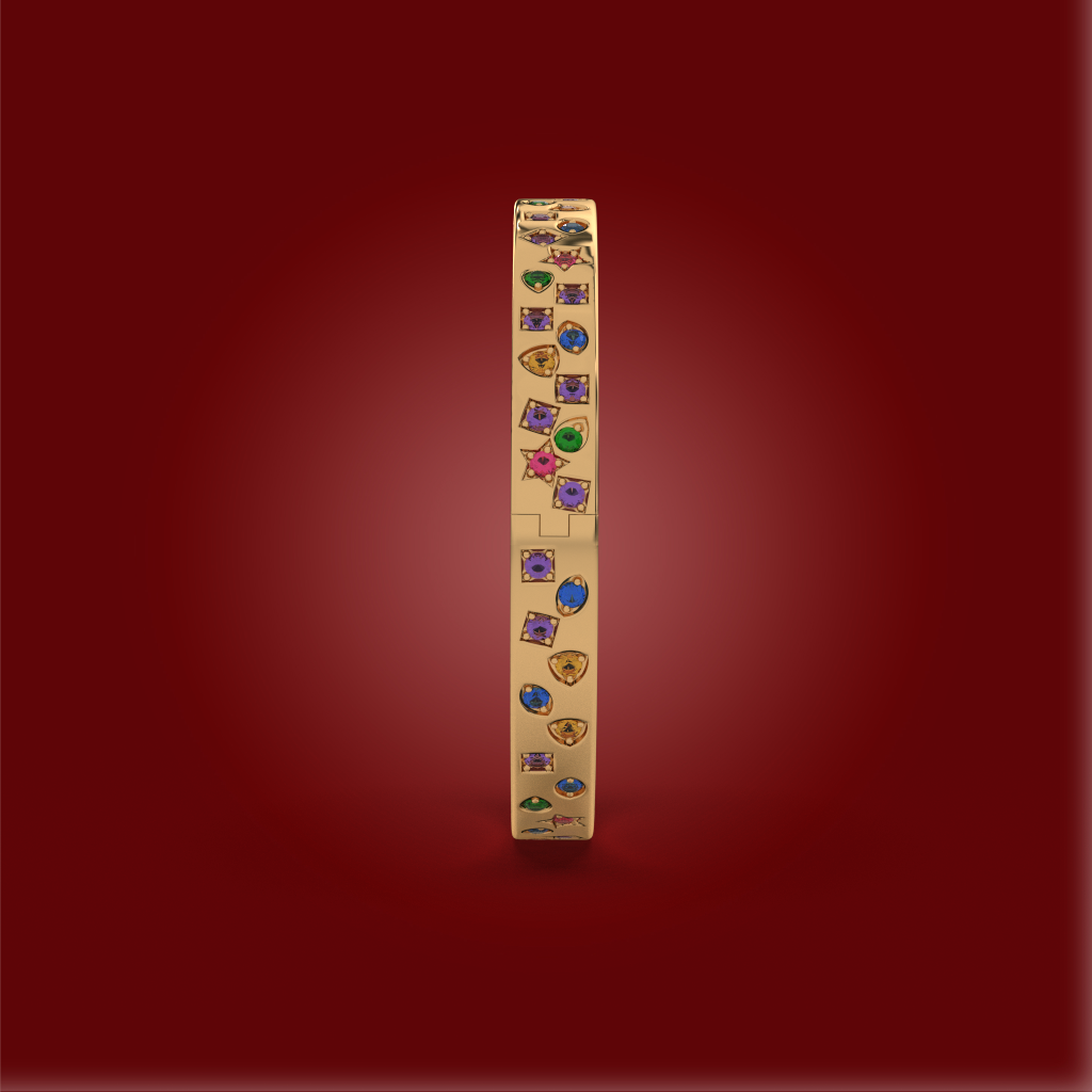 Kaleidoscope Bangle | 925 Sterling Silver : BCC300G18