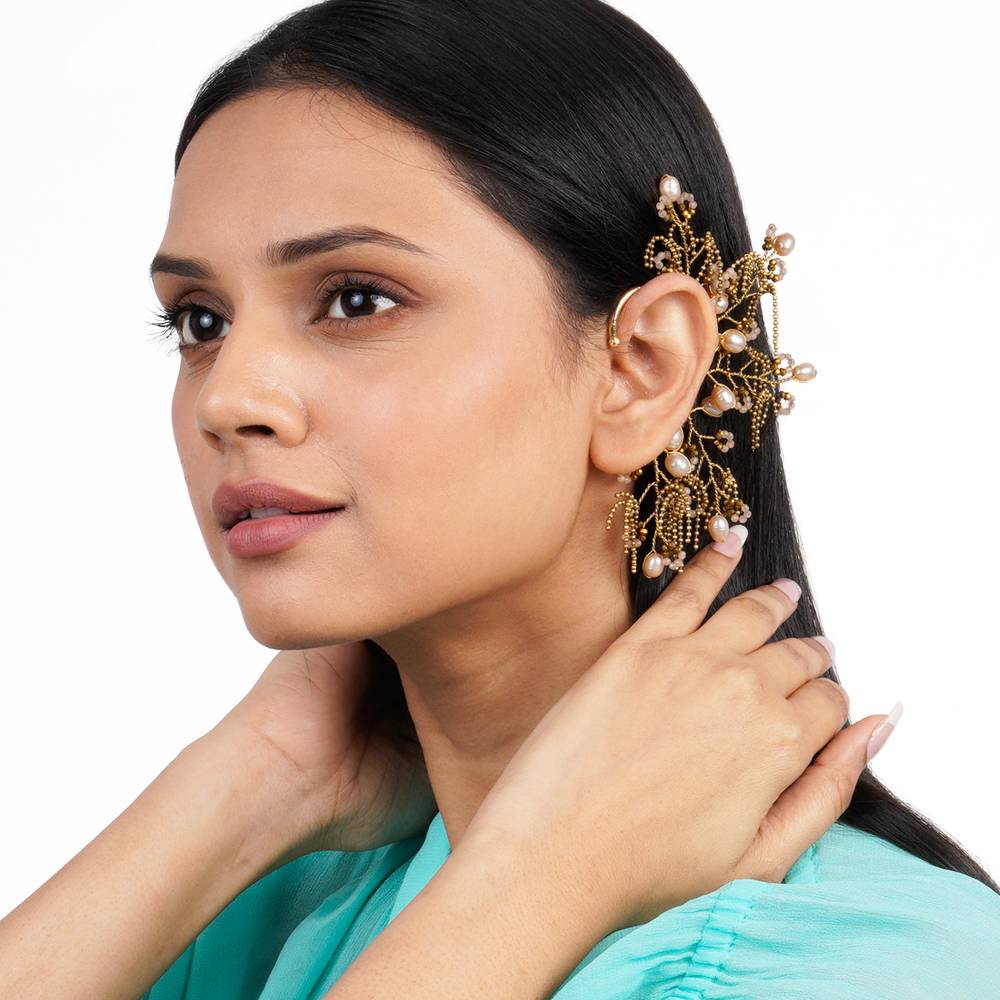 Statement Wear Tassel Earcuff Earrings : EC-58-01PEACH