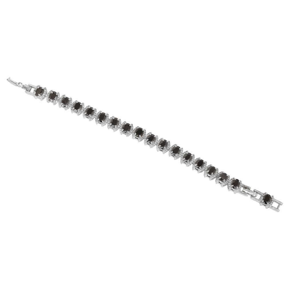 Estele Rhodium Plated Cz Stunning Bracelet With Stones For Women : AD-055-IR-BKBR