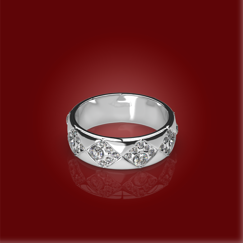 Quilted Pavã© Ring | 925 Sterling Silver : GH125G5