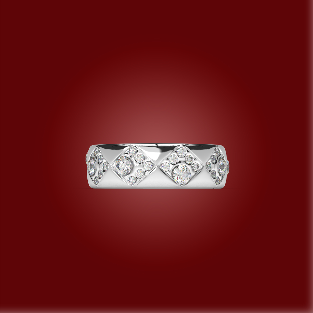Quilted Pavã© Ring | 925 Sterling Silver : GH125G5