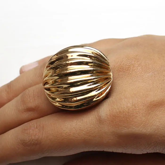 Tfc Big Vortex Gold Plated Adjustable Ring : 30114