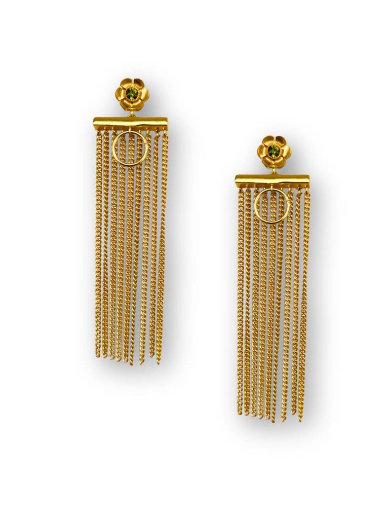 Mehrasa Brass Earrings For Women 18K Gold Plated Handmade : BJV040