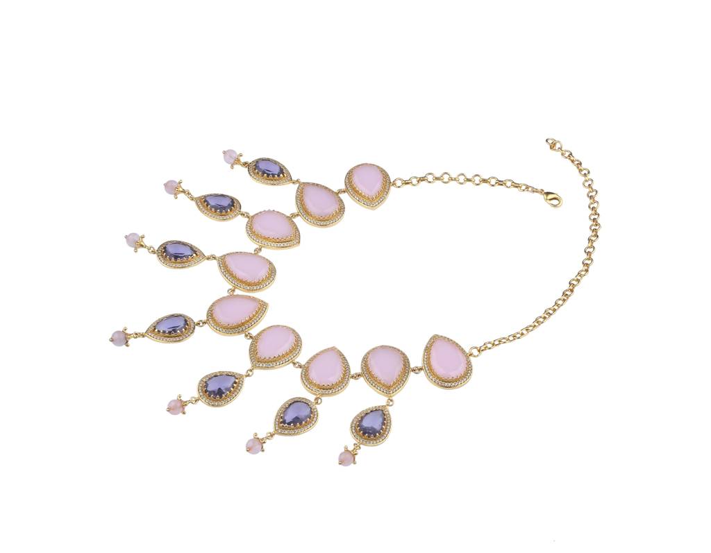Wild Lavender Necklace With Crystals : 1005