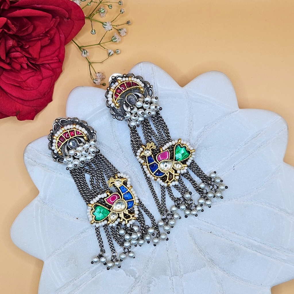 Raag Rani Pachi Kundan Earrings : ER015