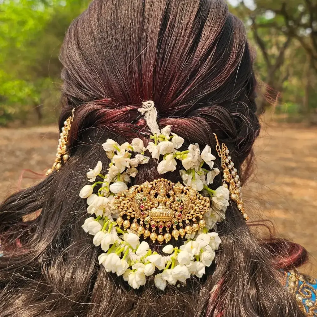 Saroja Laxmi Hair Clip – 1 Gram Gold Plated Bridal Juda Pin : V-166