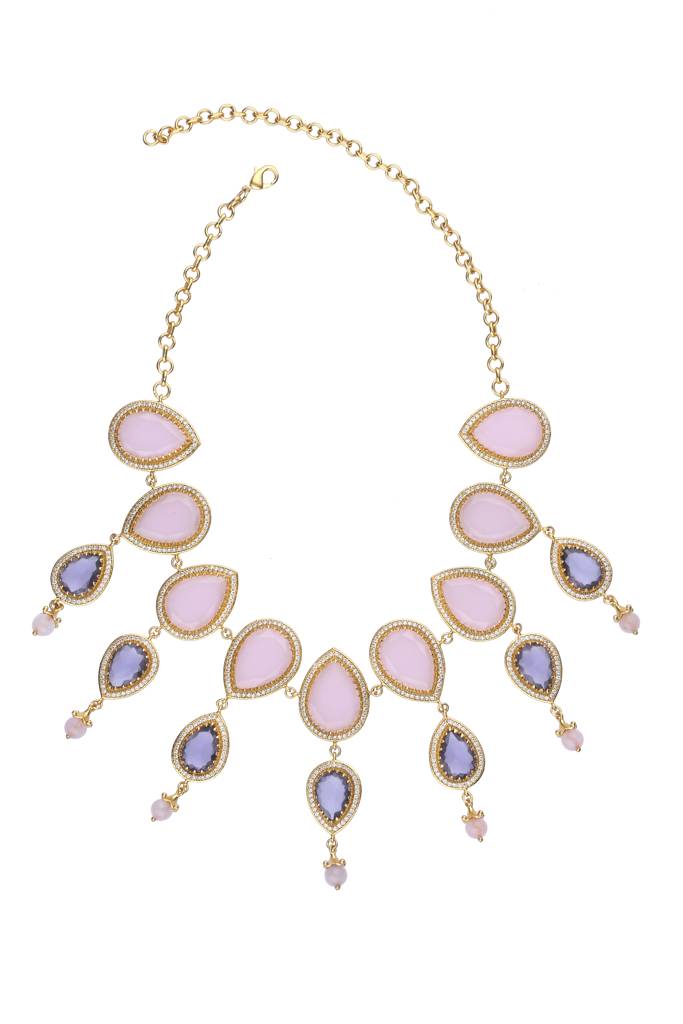 Wild Lavender Necklace With Crystals : 1005