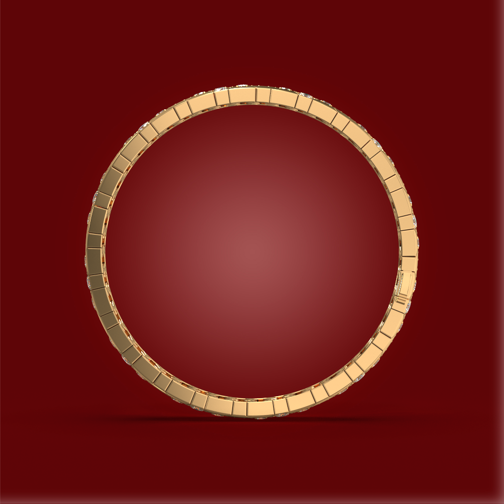 Honeycomb Pavã© Bangle | 925 Sterling Silver : AGD225G14