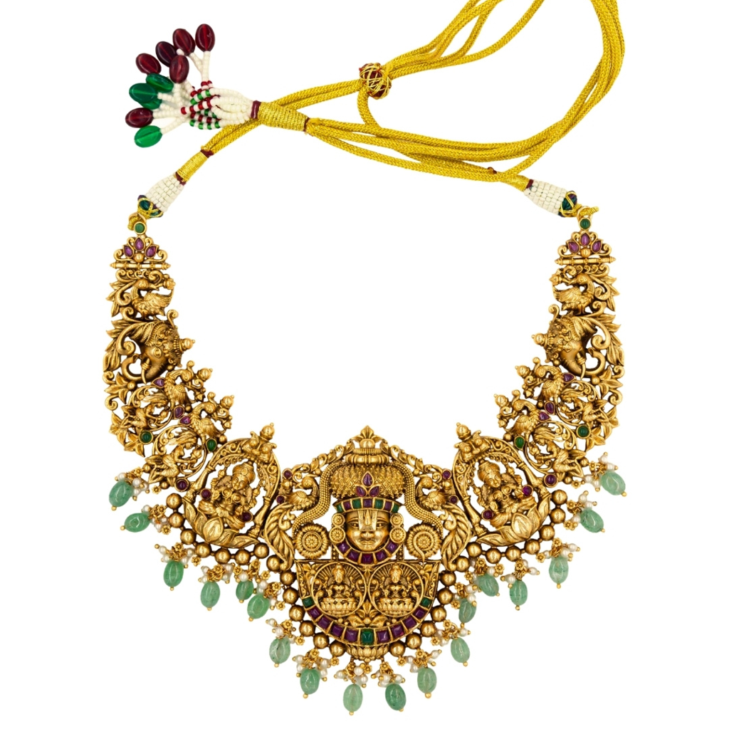 Ahana Choker Necklace Set  – 1 Gram Gold Plated Temple Collar : K-1211