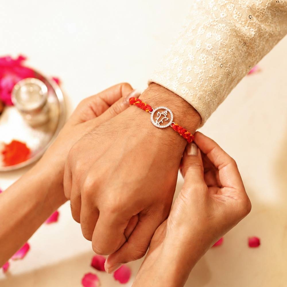 Divine Ganesha Halo 925 Sterling Silver Rakhi : 1013382