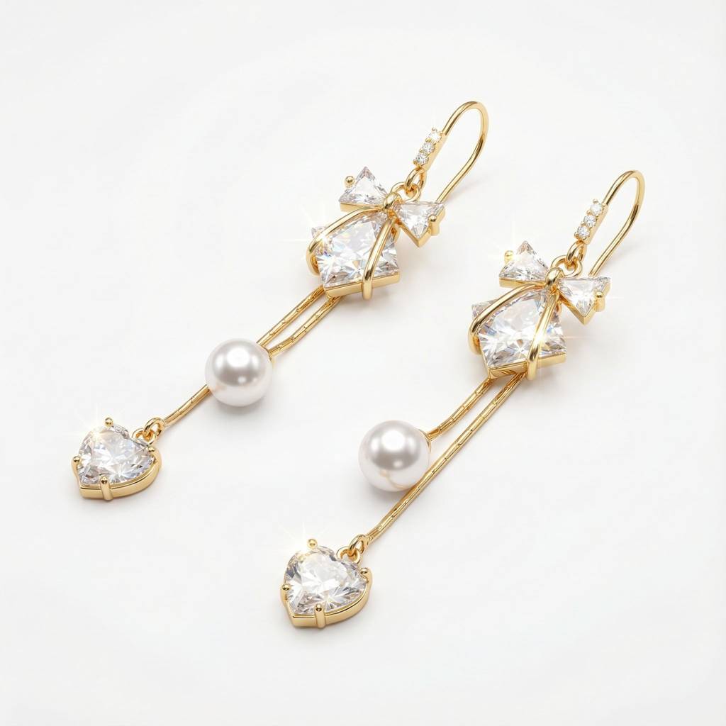 Korean Celestial Stream  Pearl Drop Earrings : YUFSER204