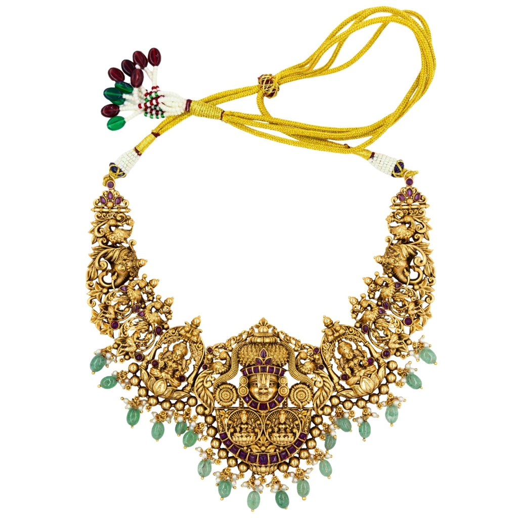 Ahana Choker Necklace Set  – 1 Gram Gold Plated Temple Collar : K-1211