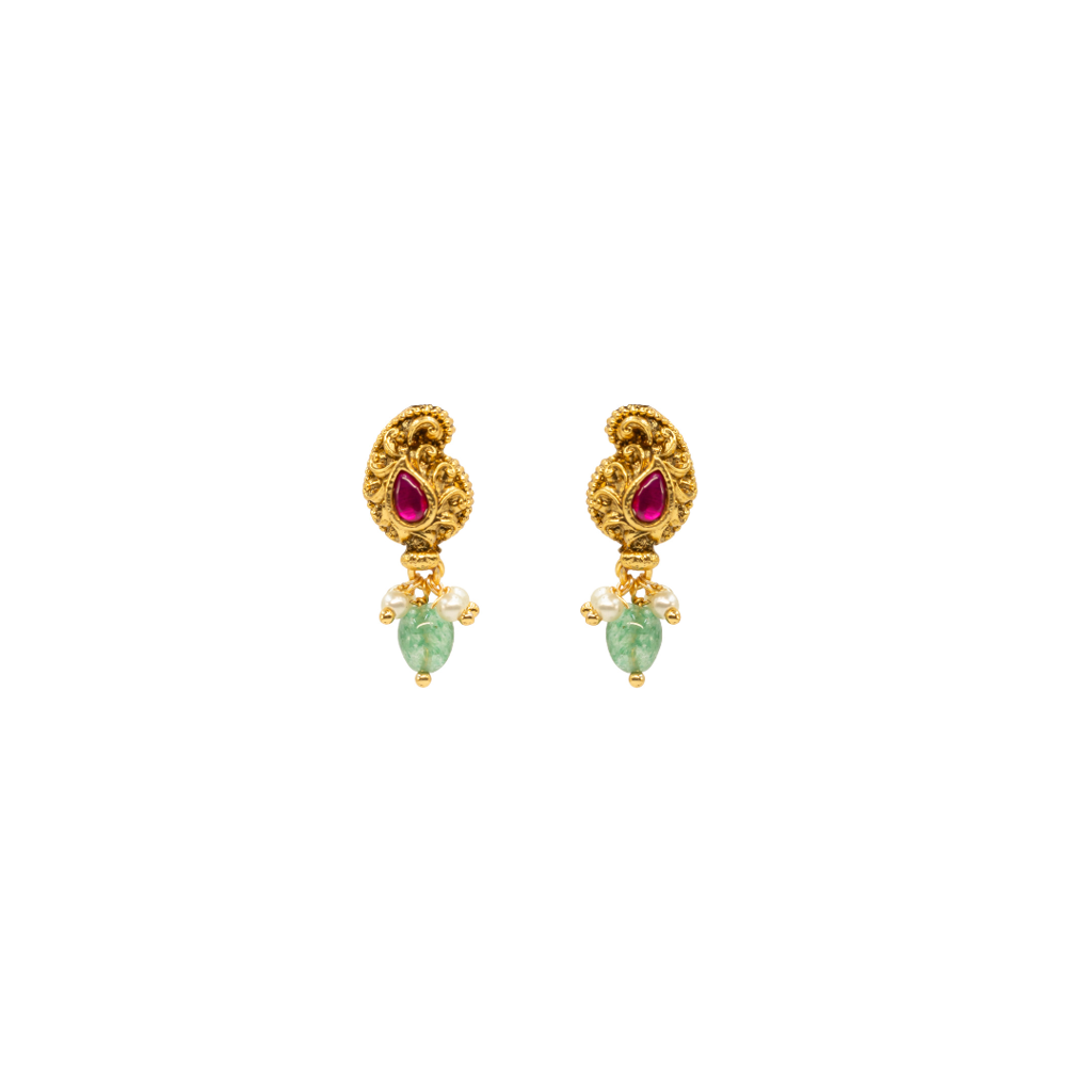 Anvika Necklace Set  – 1 Gram Gold Plated Temple Jewellery : T-34