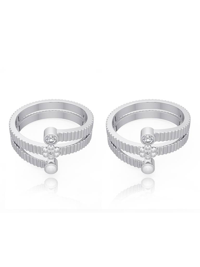 Silver Pearls Toe Ring : U070SO008TR0077