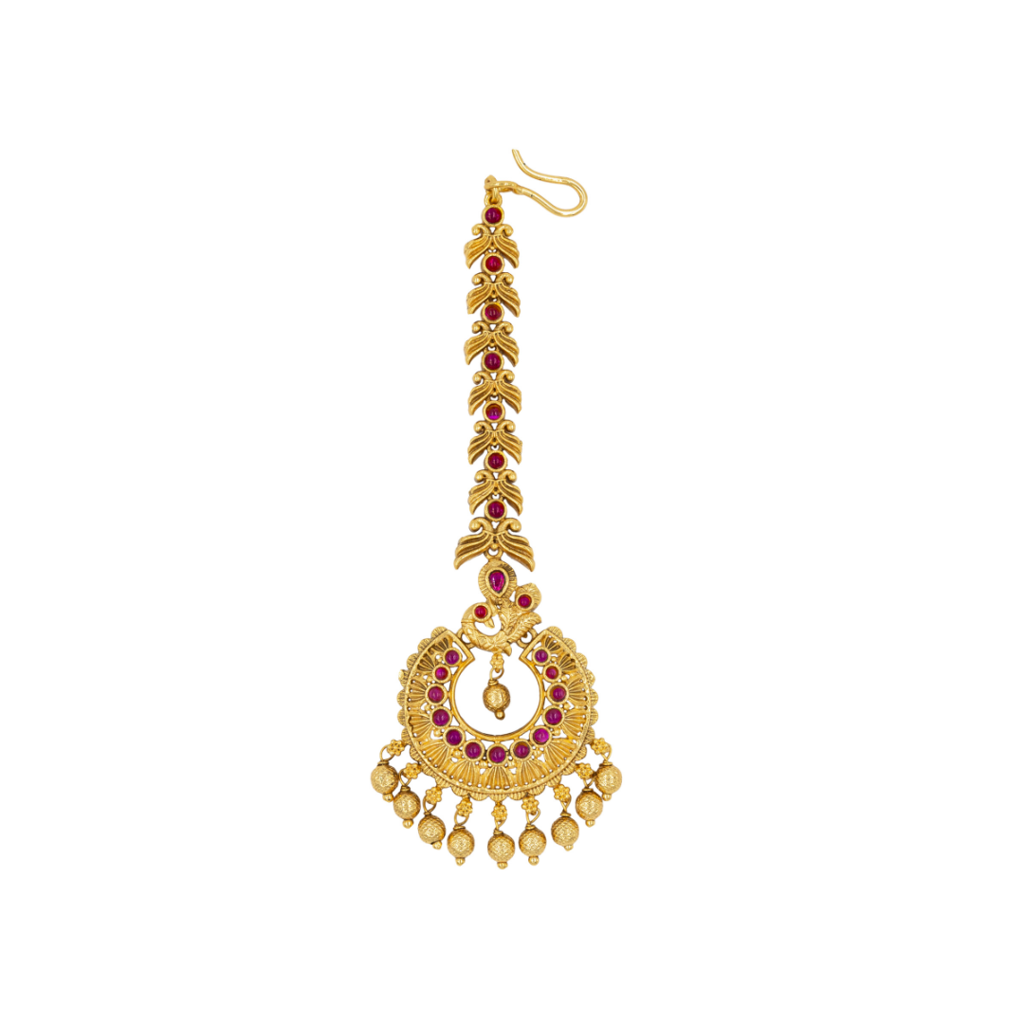 Luxury Temple Jewellery Maang Tikka | Wedding & Festive Gold Plated Look : N-704