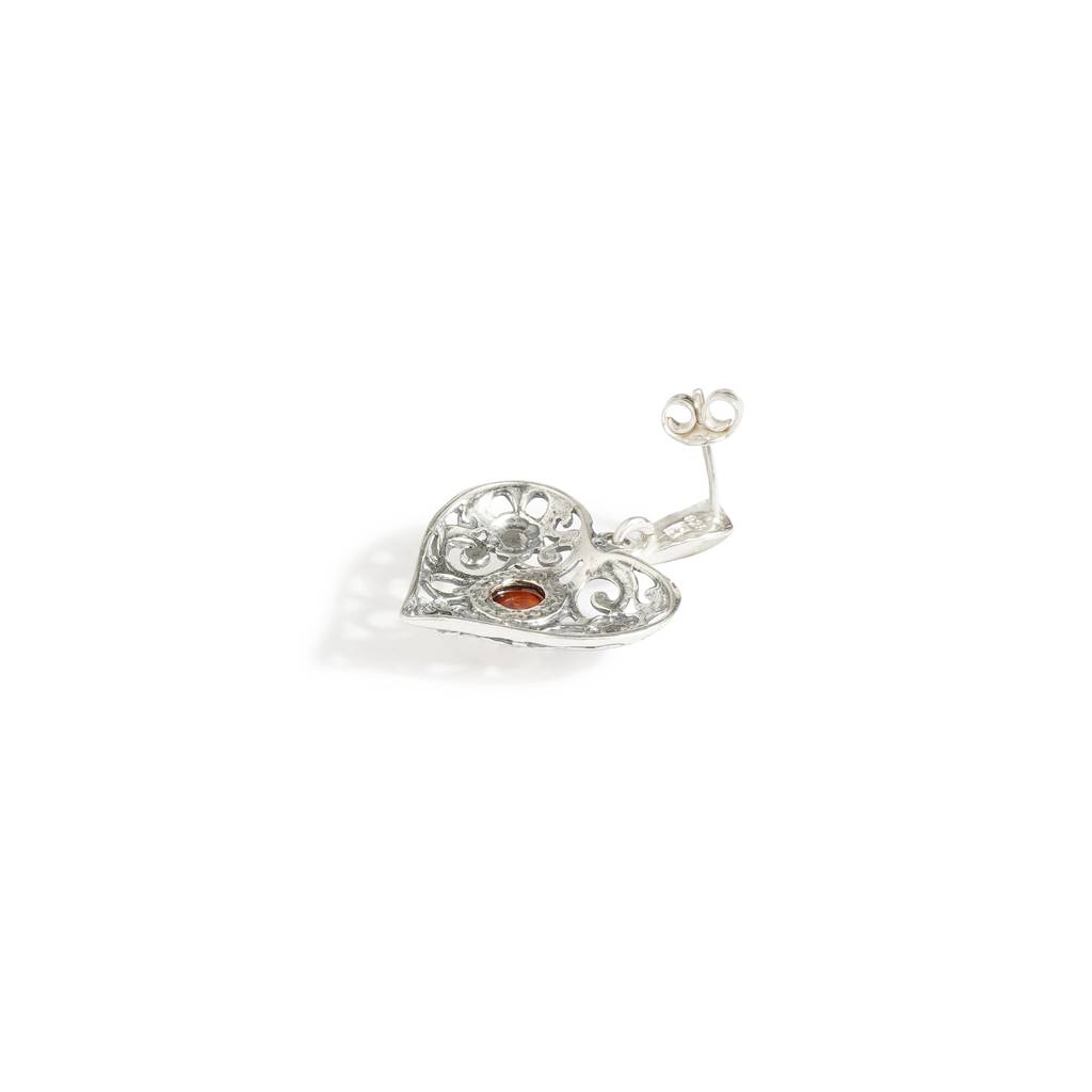 Dark Red Teardrop Gothic Drop Earrings - Silver Filigree & Faceted Acrylic, Handmade