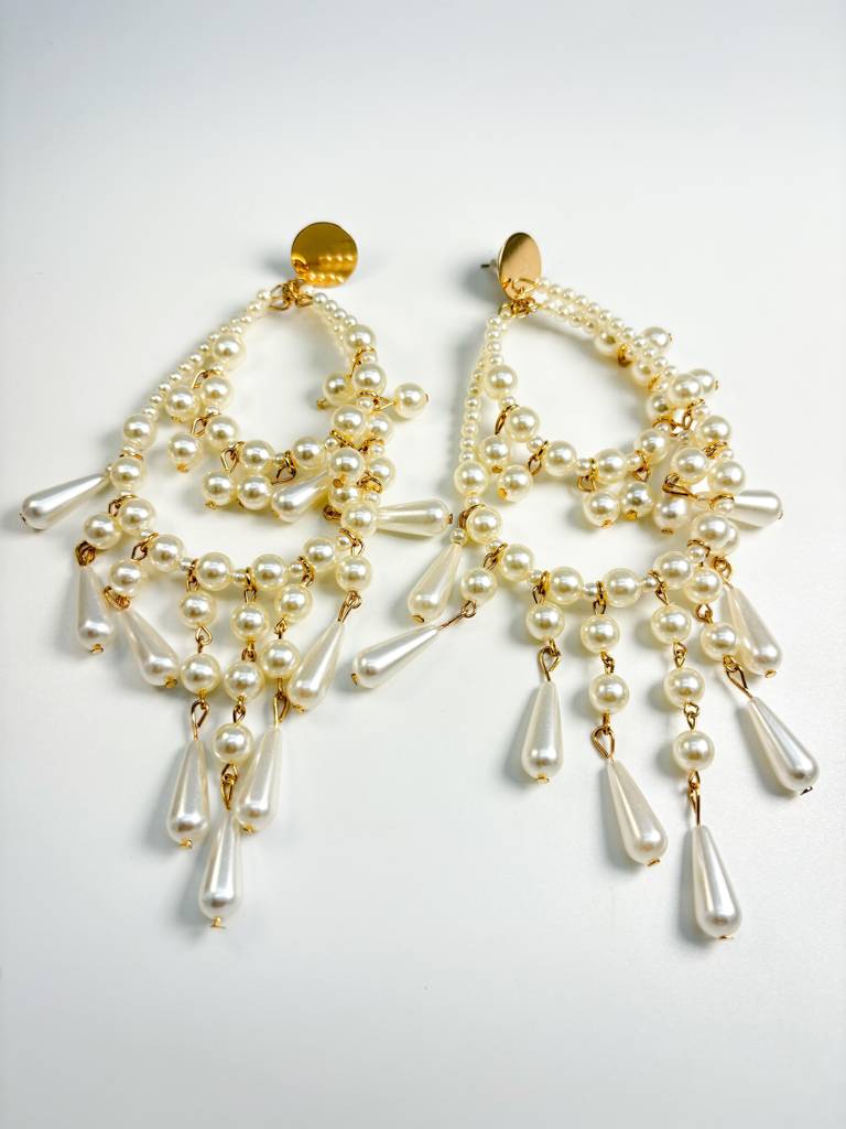 Vintage Couture Pearl Chandelier Earrings : E0033