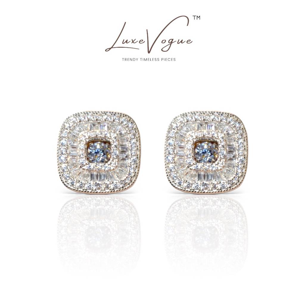 Sleek Square Stud Earrings : 327