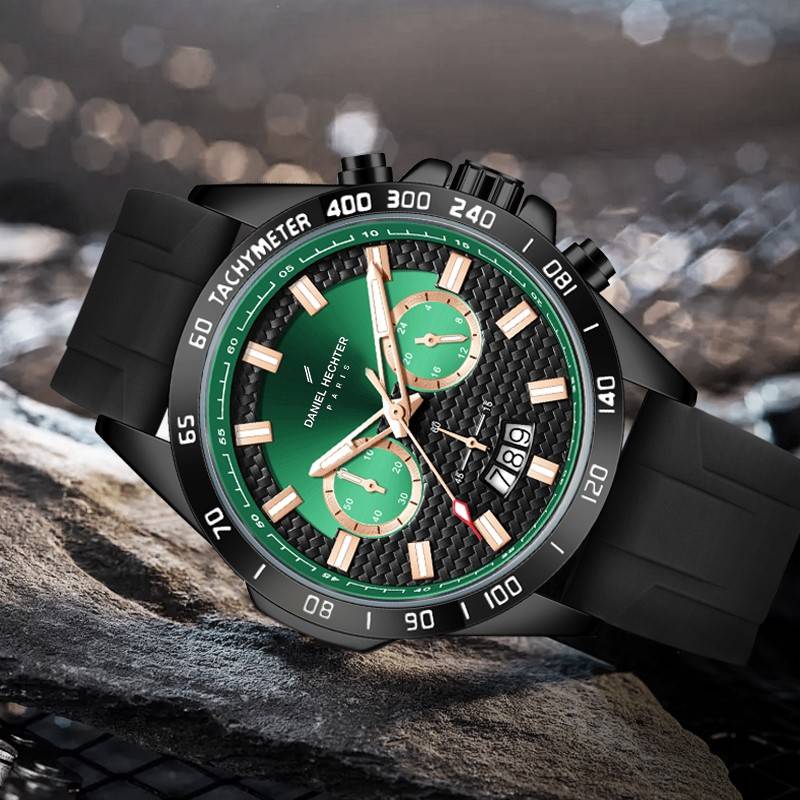 Daniel Hechter Paris Pantheon Collection Pantheon Collection Unique Multifunctional Watch For Men With Textured R : DHM1010-02