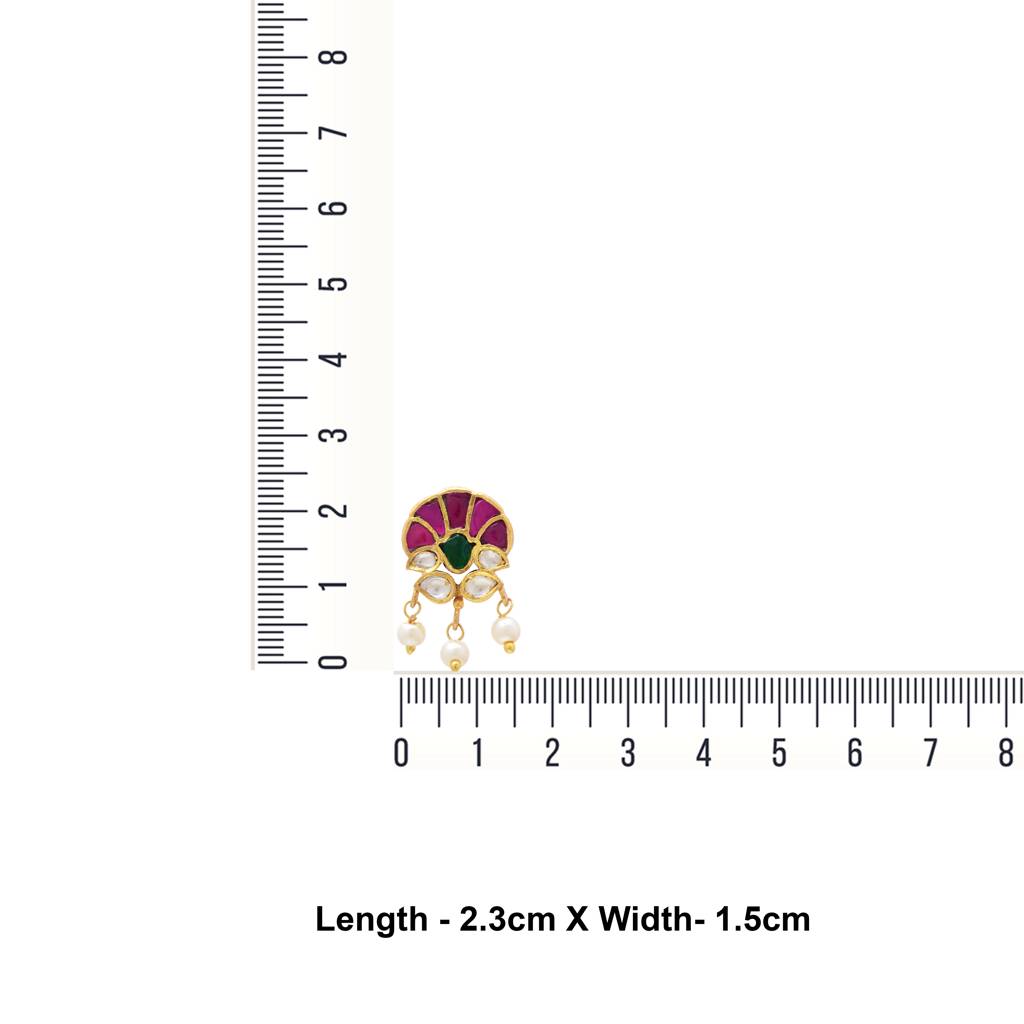 Small Traditional Earring With Pearls : 3417