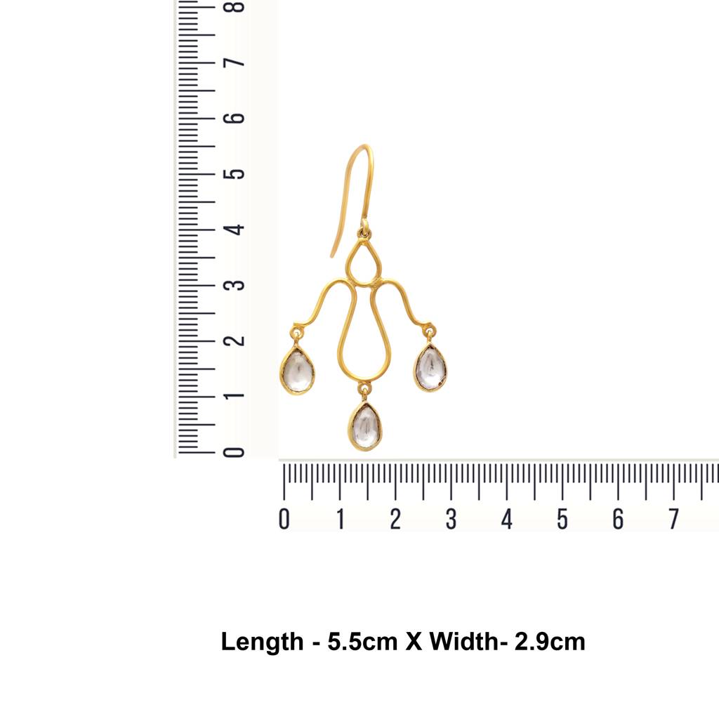 Dangling Minimalist Moissanite Polki Earring For Women : 3452