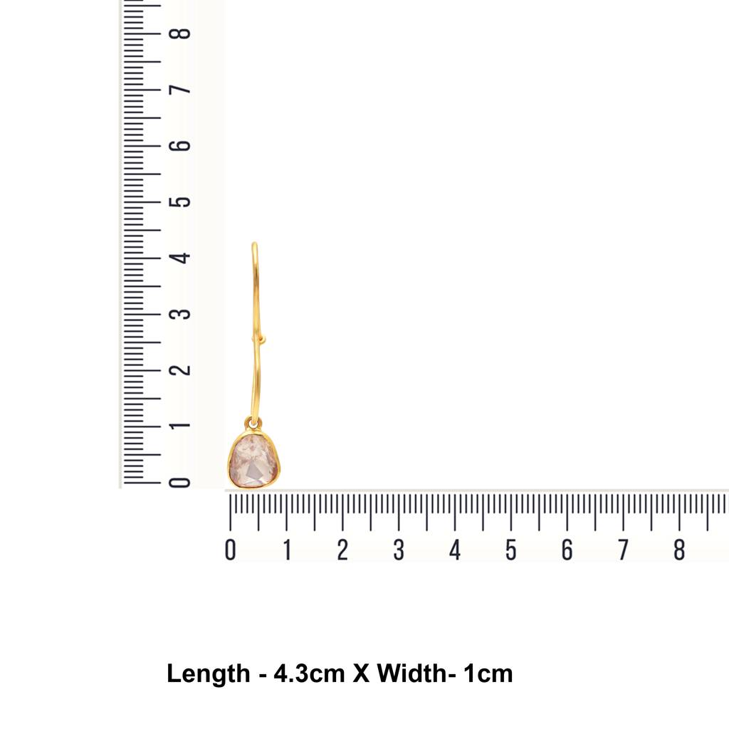 Heart Shape Minimalist Moissanite Polki Earring : 3483