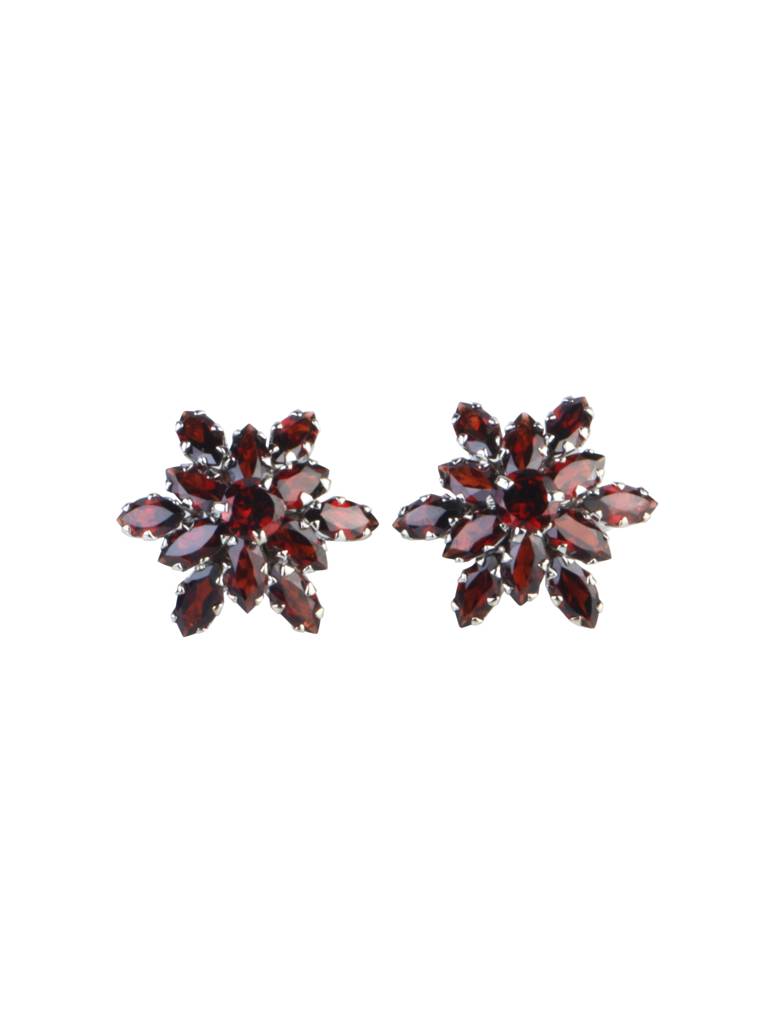 925 Sterling Silver Garnet Earrings For Women | Gemstone Earrings | Handmade Silver Jewelry | Elegant Daily Wear Gift : FU-0908