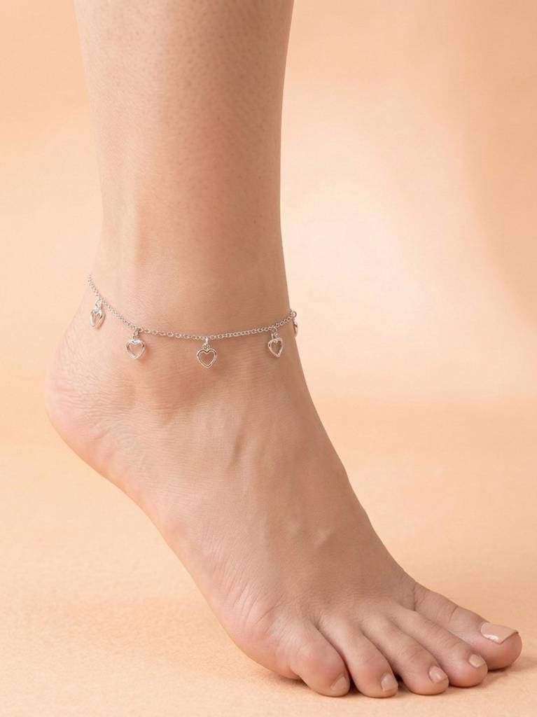 The Hearts Aflame Dangle Anklet : AK1150