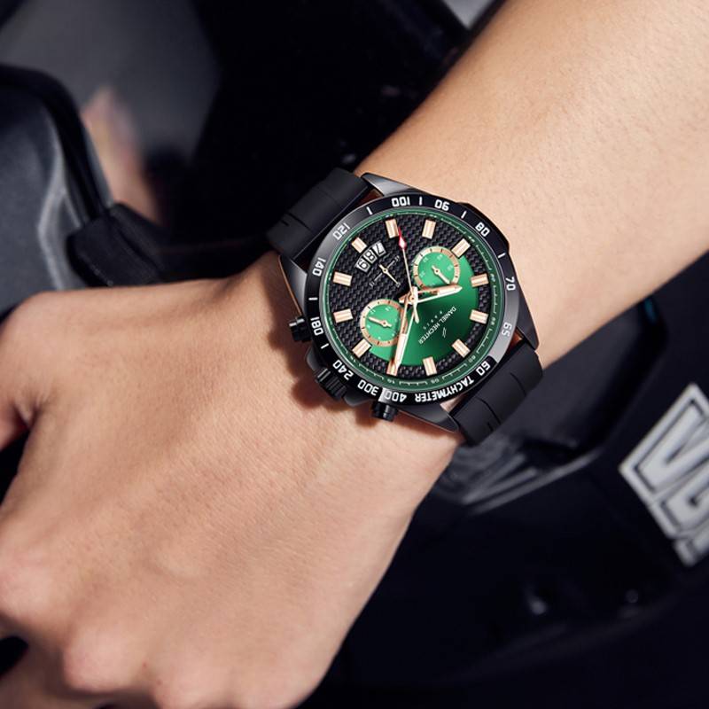 Daniel Hechter Paris Pantheon Collection Pantheon Collection Unique Multifunctional Watch For Men With Textured R : DHM1010-02