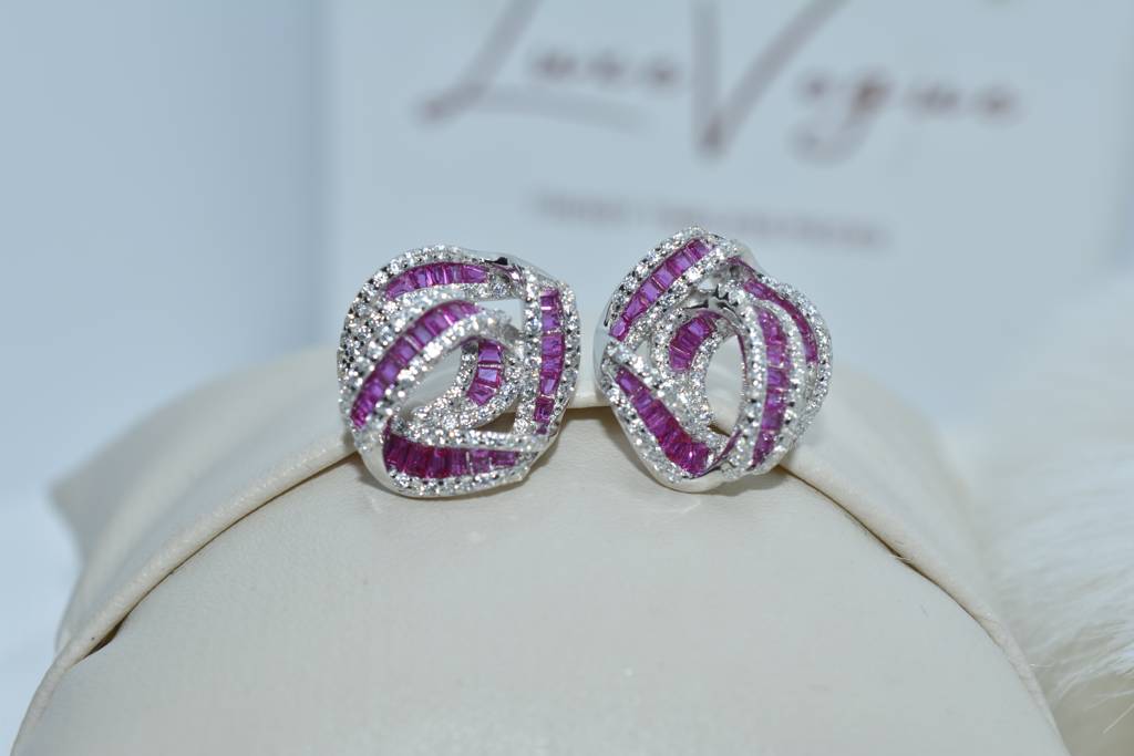 Pink Twisted Gems Earrings : 353