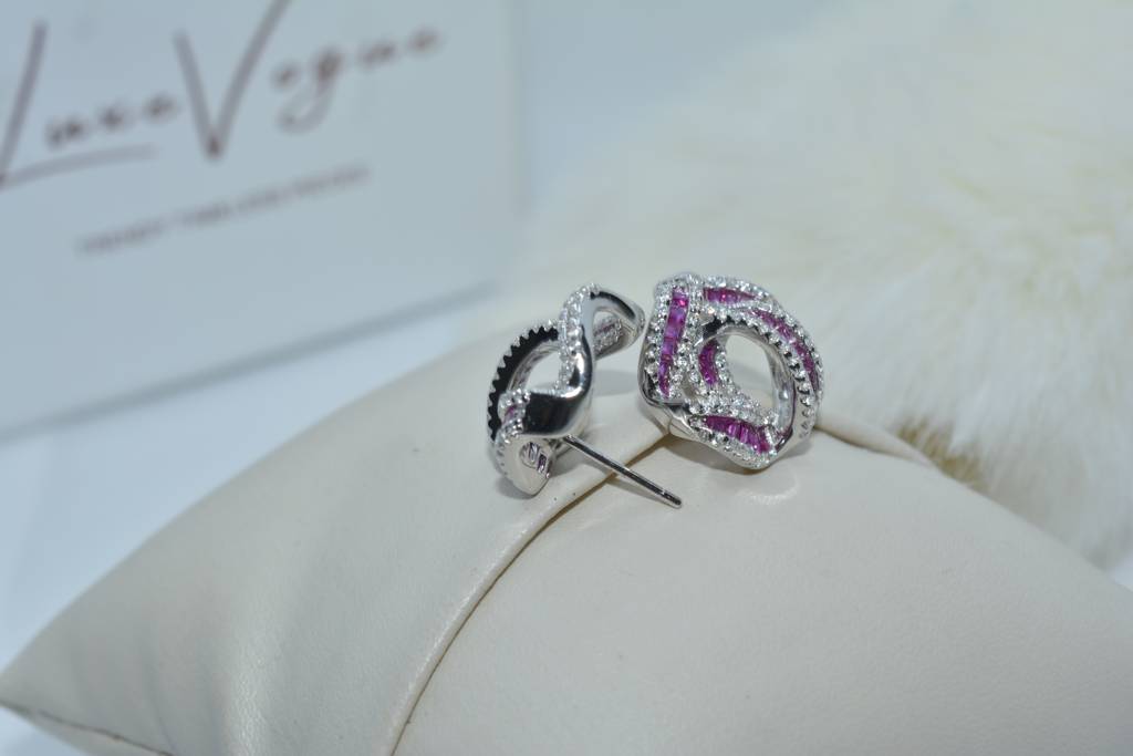 Pink Twisted Gems Earrings : 353