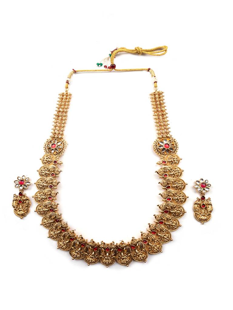 Kemp And Ruby Laxmi Coin Haram Set : SATJS297RED