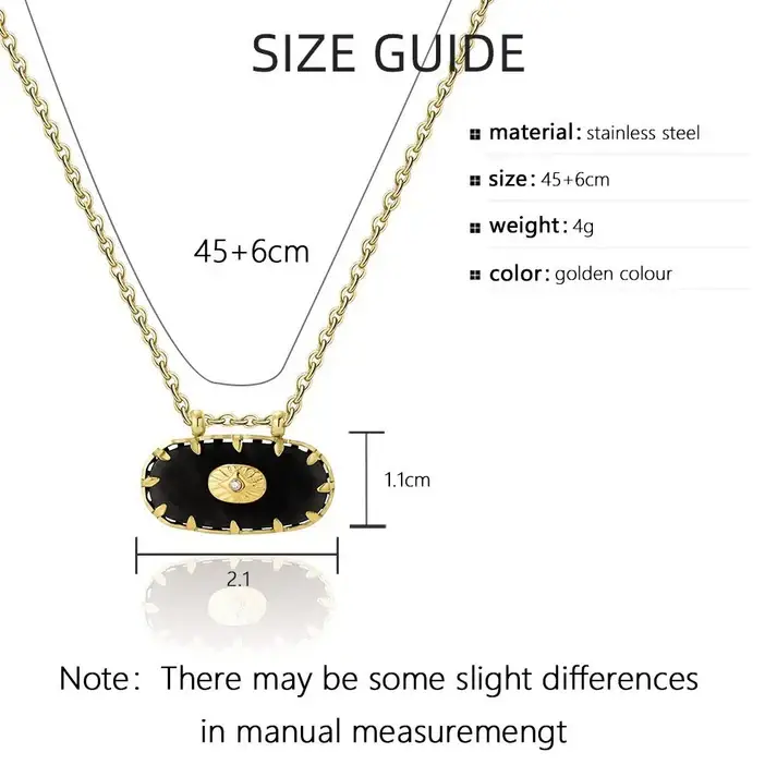 Mosaic Black Enamel Necklace : NCK033