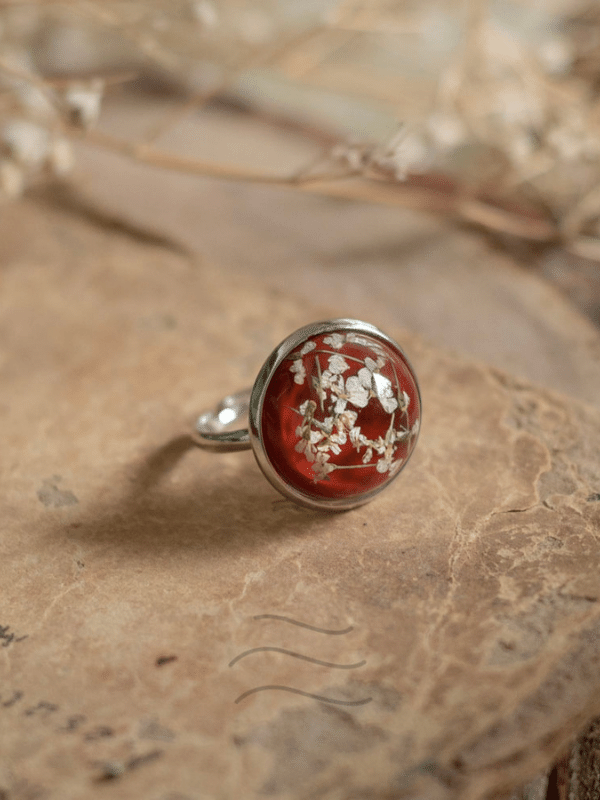 Red Flame Flower Ring Unisex : LA-RFMFR-01