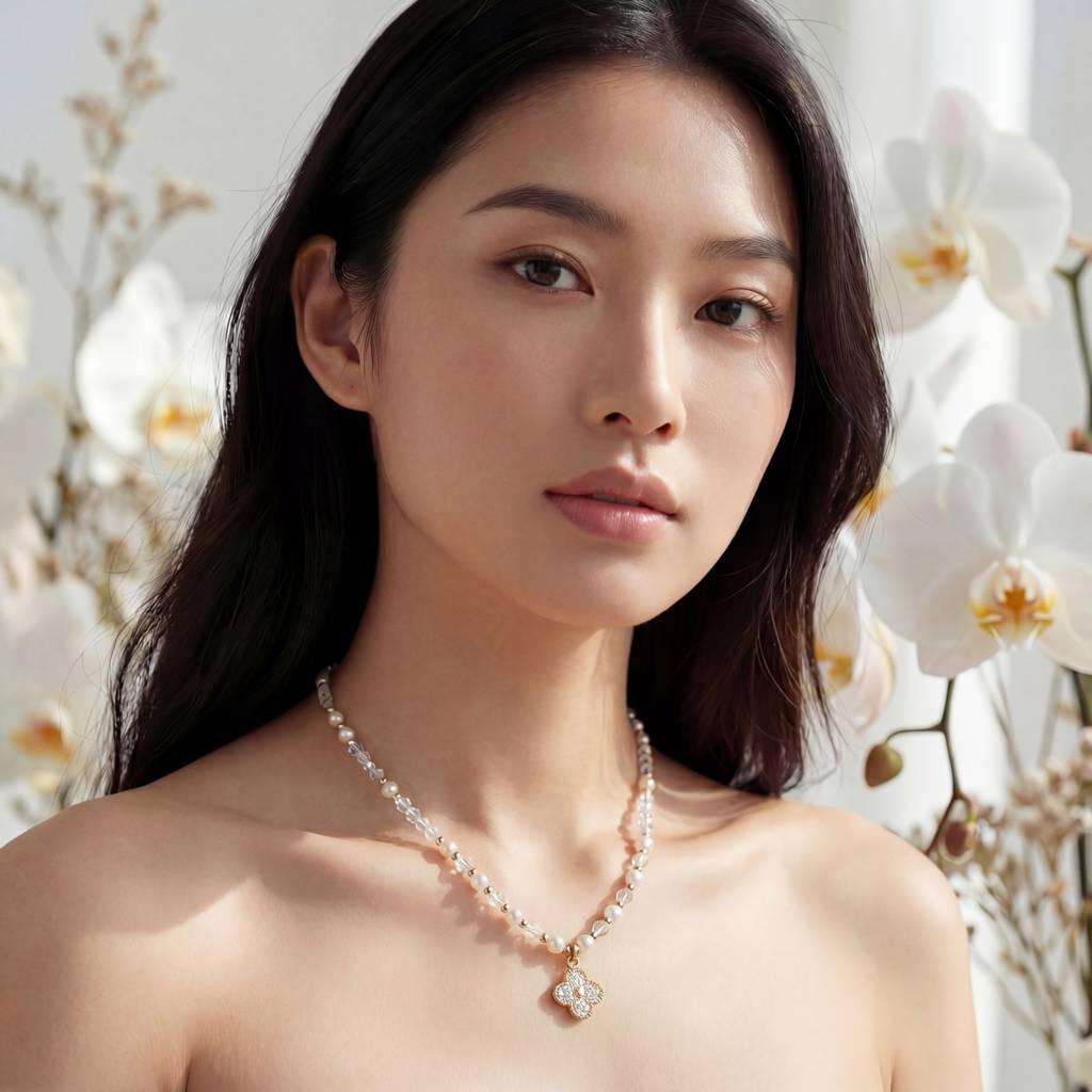 Korean The Clover Blossom Pearl : YUFSNL243