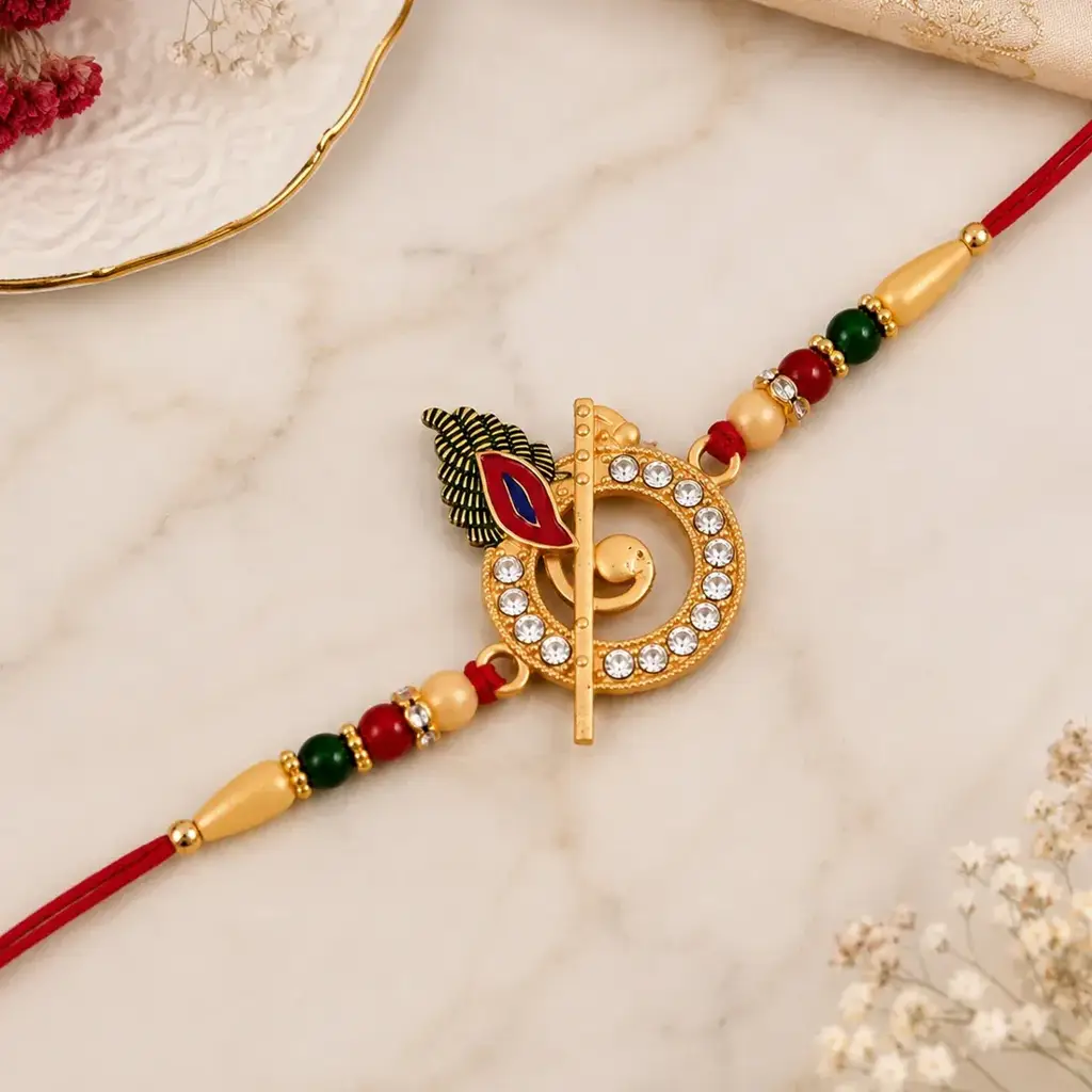Eternz Certified Jewellery - ASTRIA JEWELLERY Traditional Peacock Design Rakhi