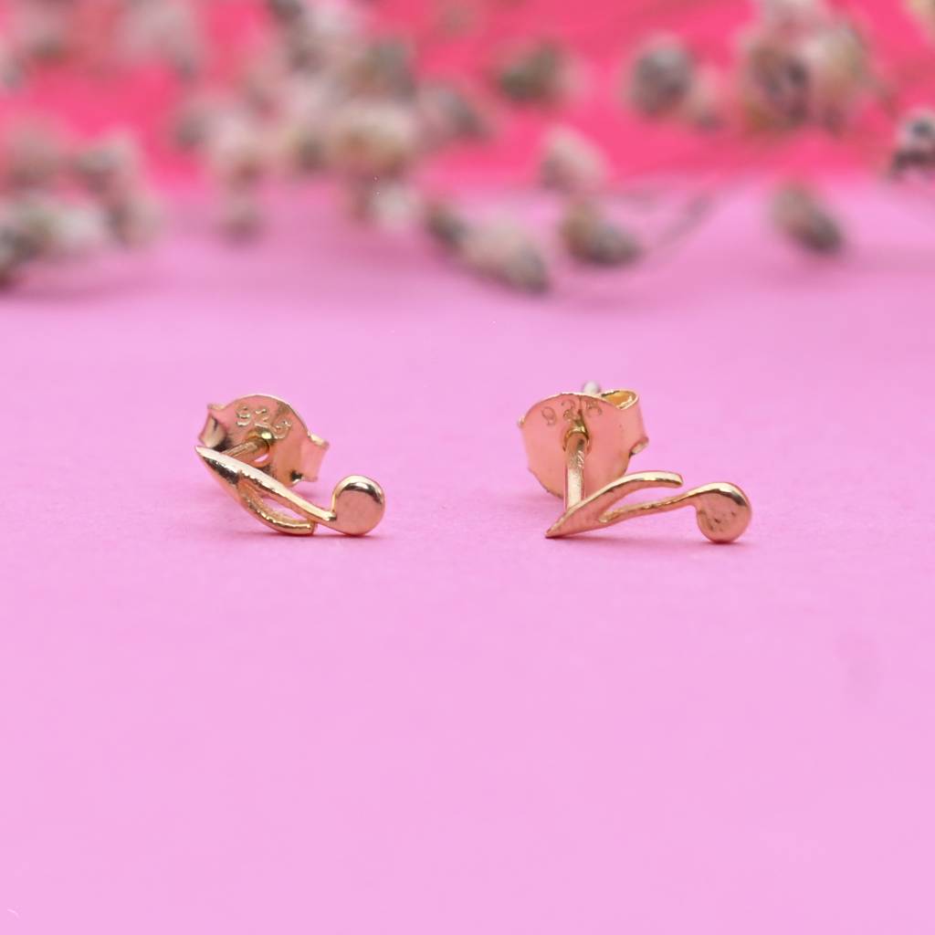 925 Pure Silver Music Symbol Inspired Stud Earrings For Girls And Kids : TWP1309