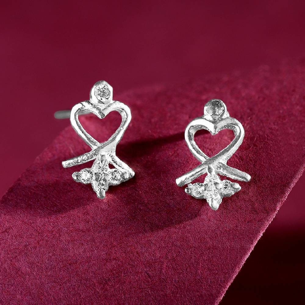 Silver 92.5 Heart Earring : Silver 92.5 Heart Earring : Silver 92.5 Heart Earring : Silver 92.5 Heart Earring : Z125SG00