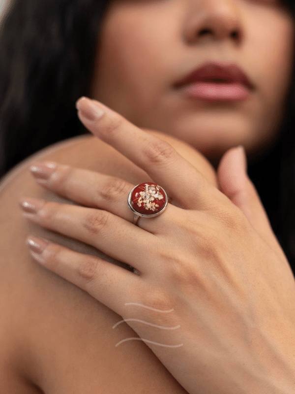 Red Flame Flower Ring Unisex : LA-RFMFR-01