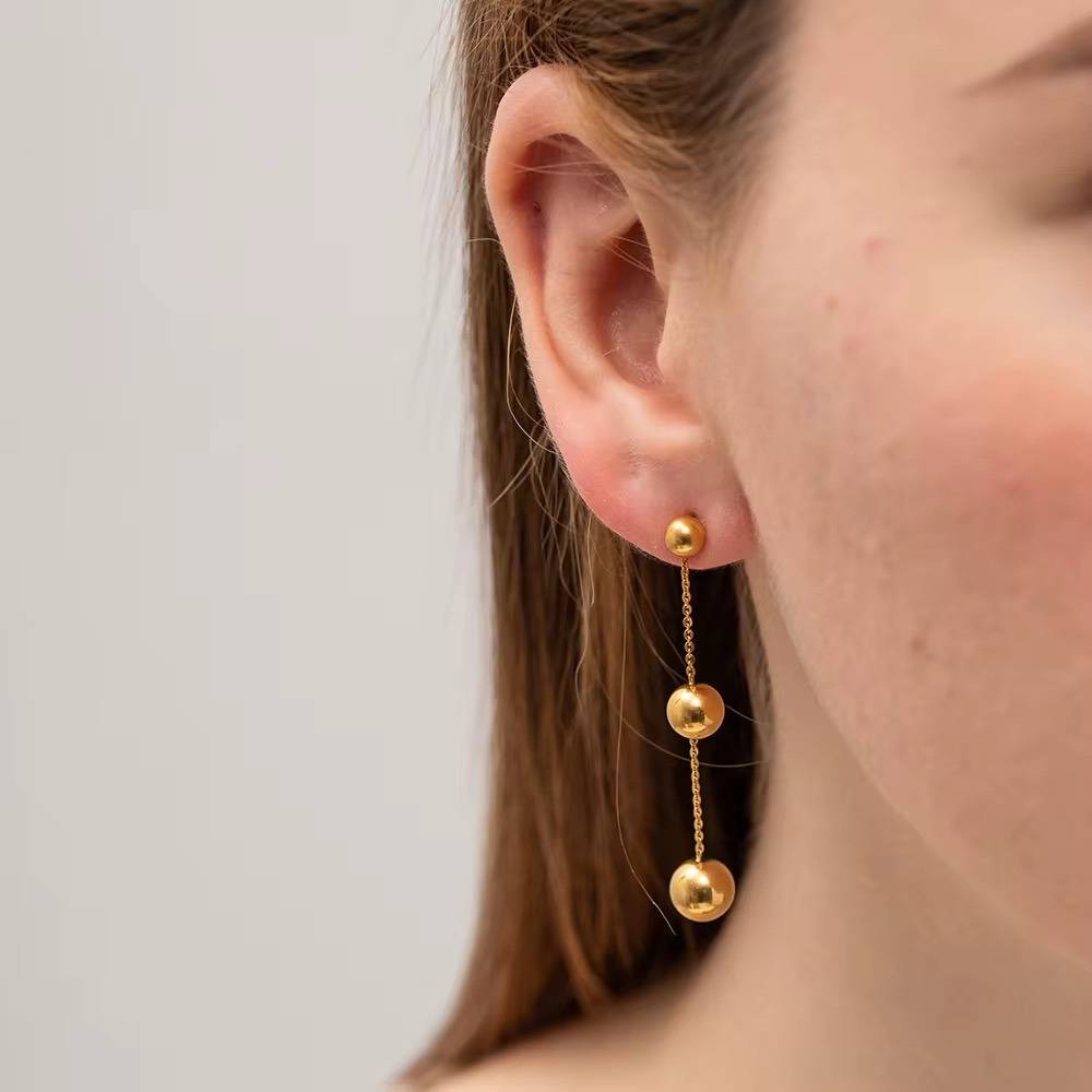 Gold Plated Daily Wear Orb Bliss Dangling Earring : JDE2302132