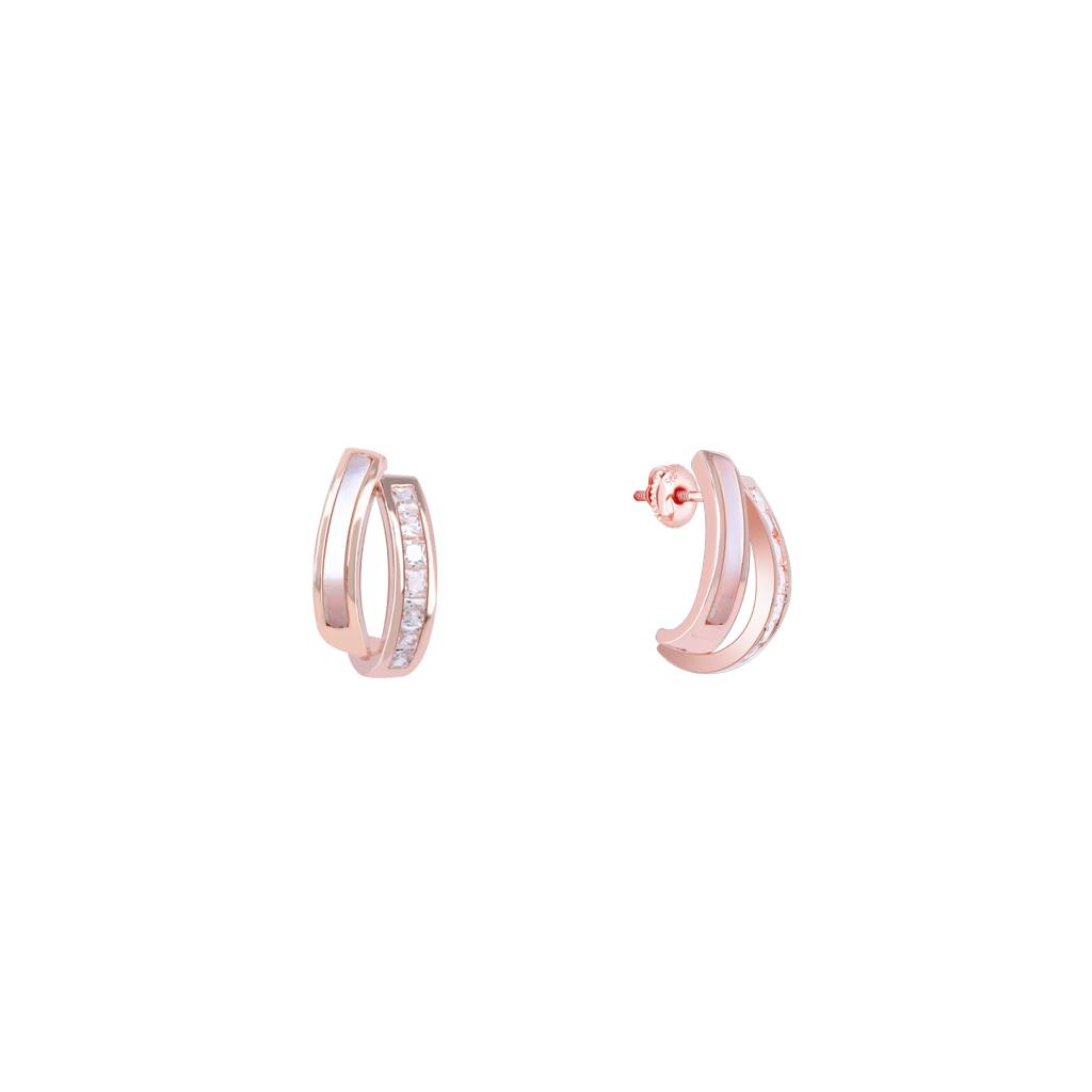 Interlinking Curve Silver Studs : FKER563