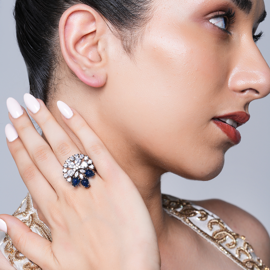 Dark Blue Cocktail Ring : CAO0233VIH
