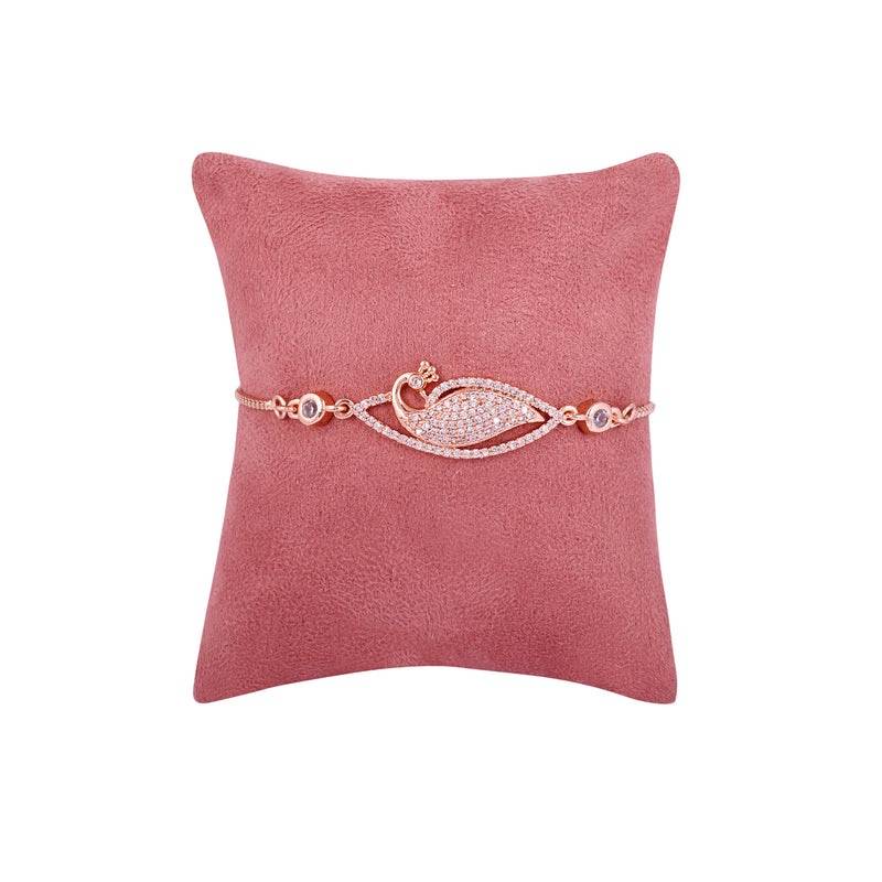 Rhodium Finish Adjustable Slider Bracelet With Sparkling Cz White Stones : AD-150-RGWEBR