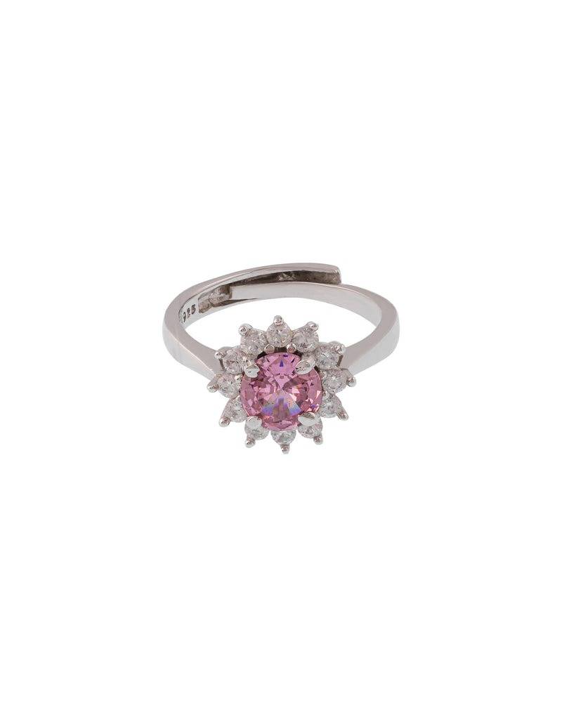 Pink Round Stone Cocktail Ring For Women : RG-80012-R