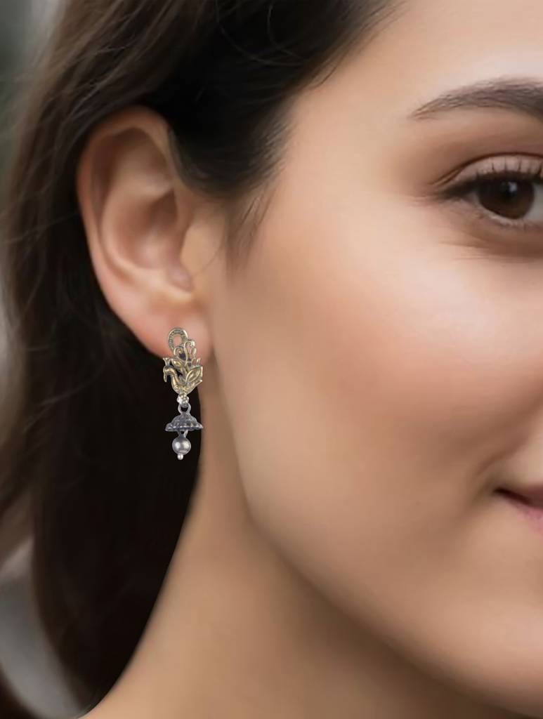925 Sterling Silver Earrings For Women. Handmade Silver Jewelry | Elegant Daily Wear Gift : FU-1105