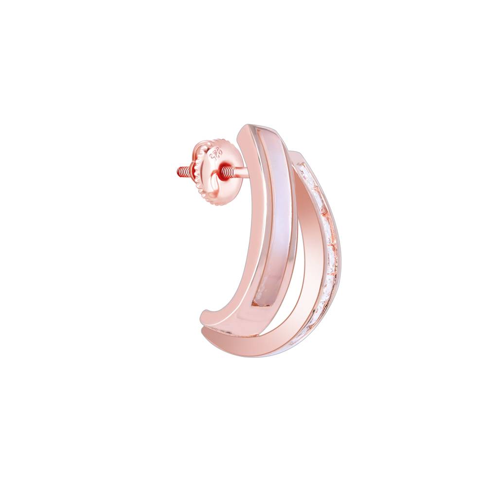 Interlinking Curve Silver Studs : FKER563