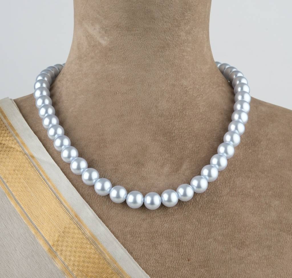 Ice Blue Pearls Necklace Set : PRMBS06