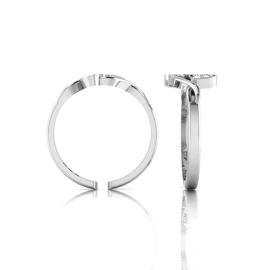 Iski Uski 925 Sterling Silver Hearts Cz Toe Rings