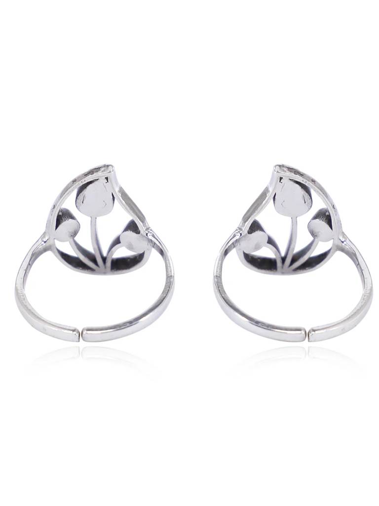 Silver 92.5 Aam Ras Red Stone Toe Ring : U080SO04TR0312