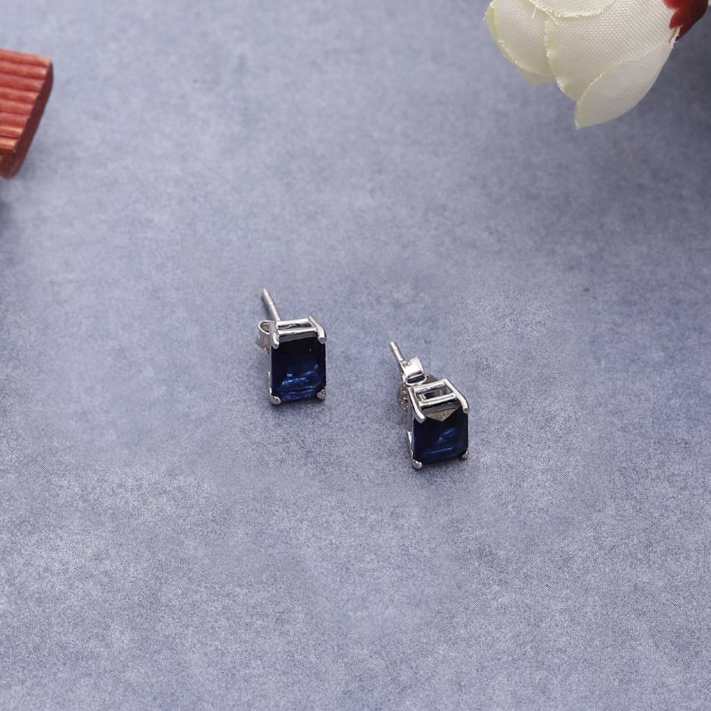 Iski Uski 925 Sterling Silver Mishi Sapphire Drop Earrings